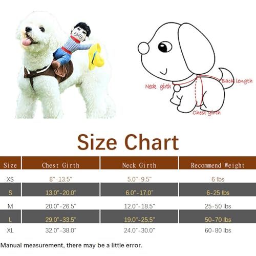 Cowboy Rider Dog Costume - Large
