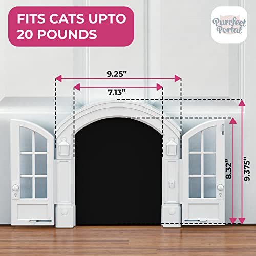 French Cat Door - No-Flap, White