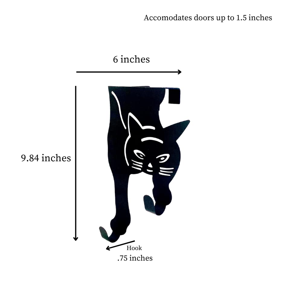 Cat Over The Door Hooks - Black