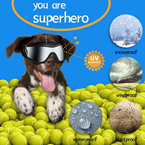 Dog Sunglasses/Goggles, UV/Wind/Dust/Fog Protection