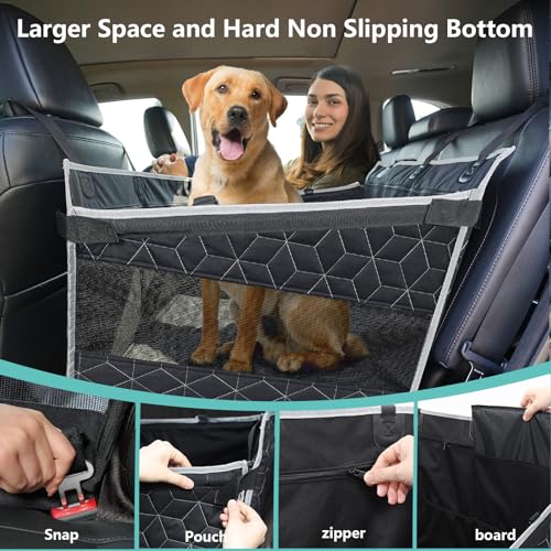 Dog Car Seat with Storage Pockets - Large