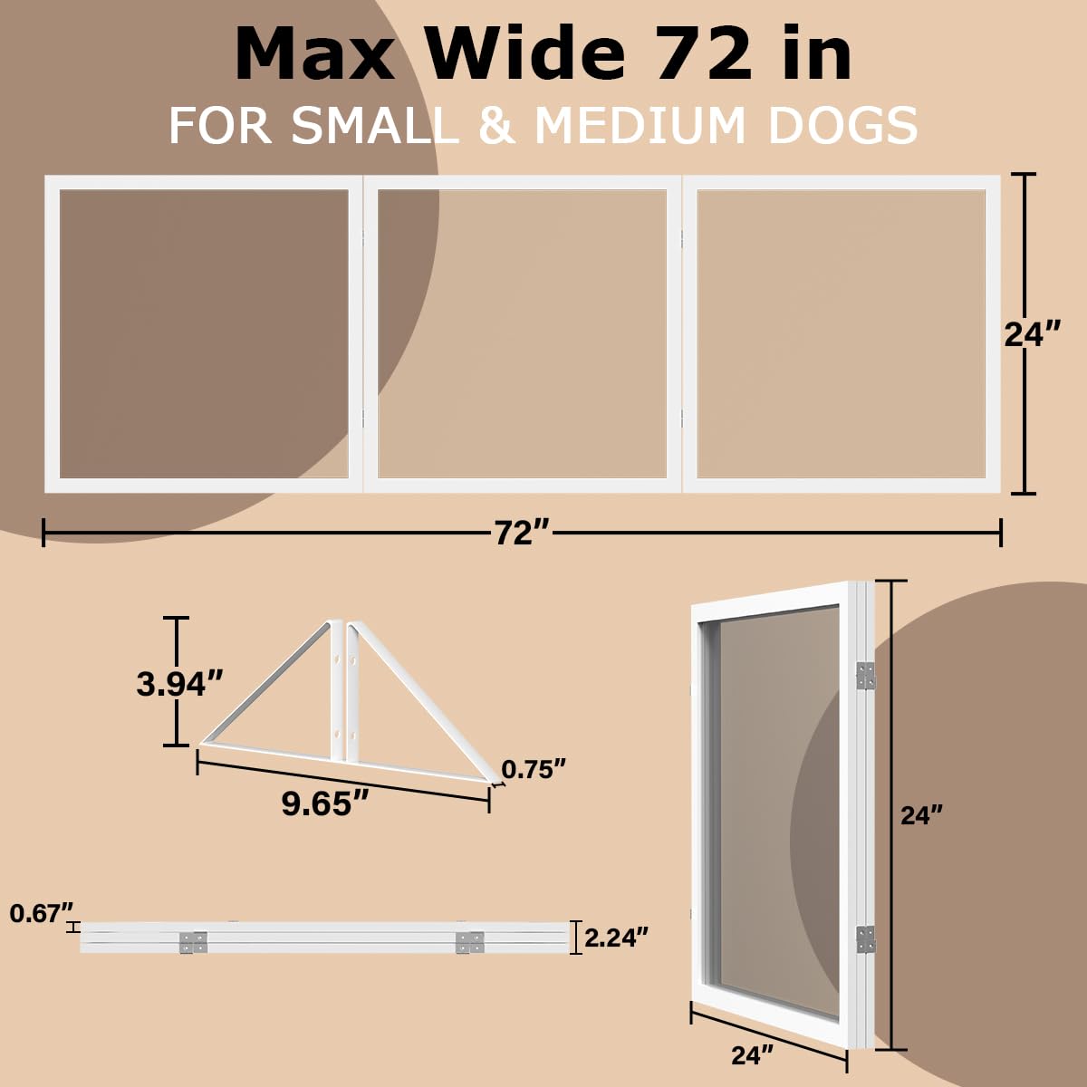 Clear Dog Gate - Freestanding & Foldable