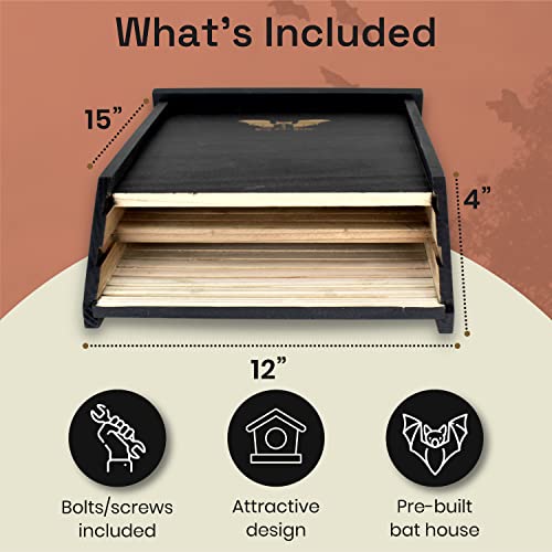 Bat House Kit - Wooden Bat Box for Outdoors