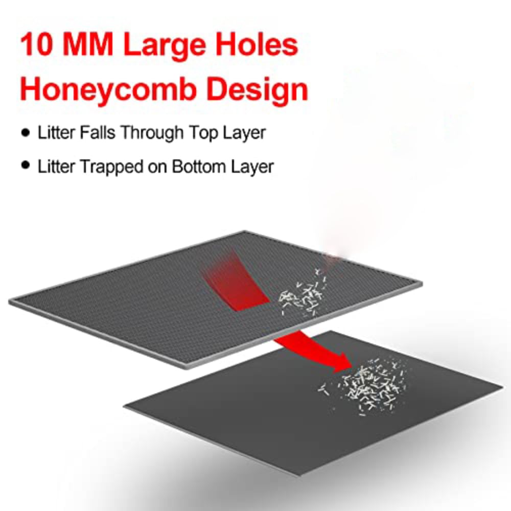 Cat Litter Mat - 24"x15", Easy Clean, Grey