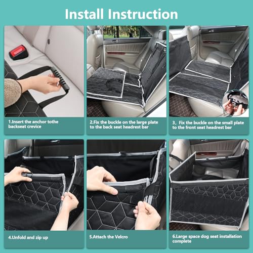 Dog Car Seat with Storage Pockets - Large