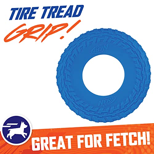 Rubber Tire Flyer Dog Toy - 10 Inch, Blue
