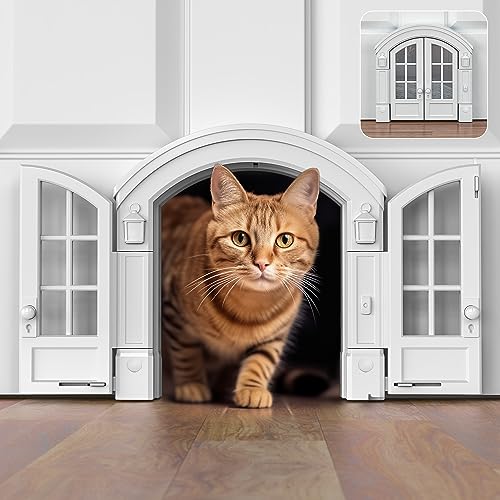 French Cat Door - No-Flap, White