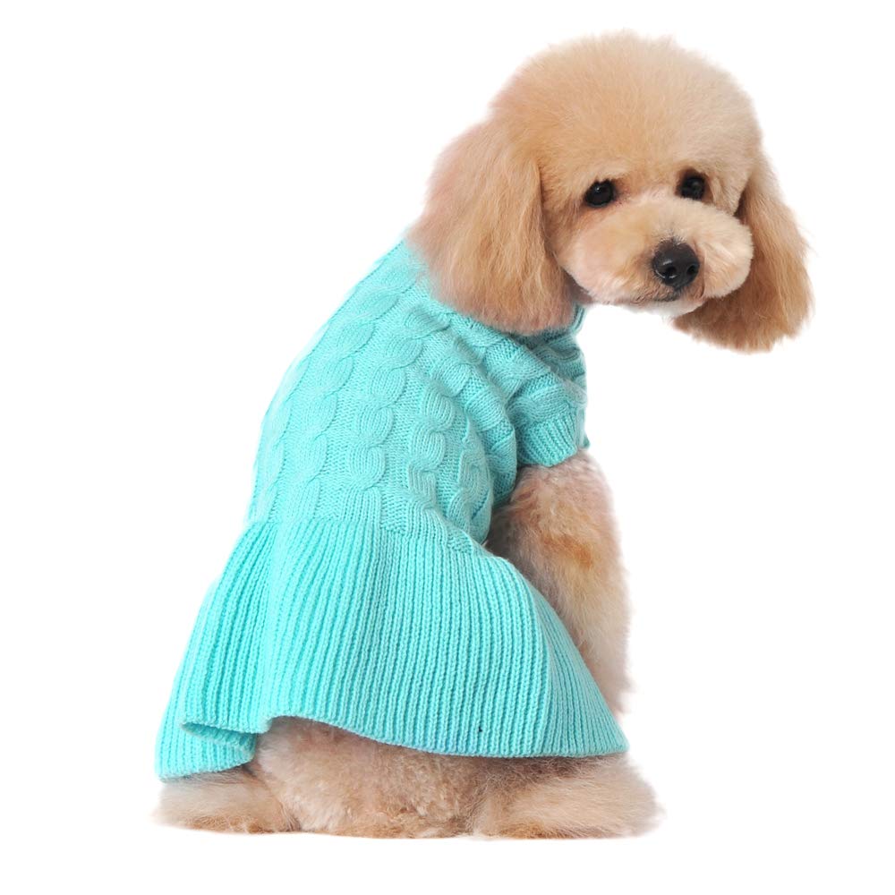 Pretty Puppy Sweater Dress - Blue (S)