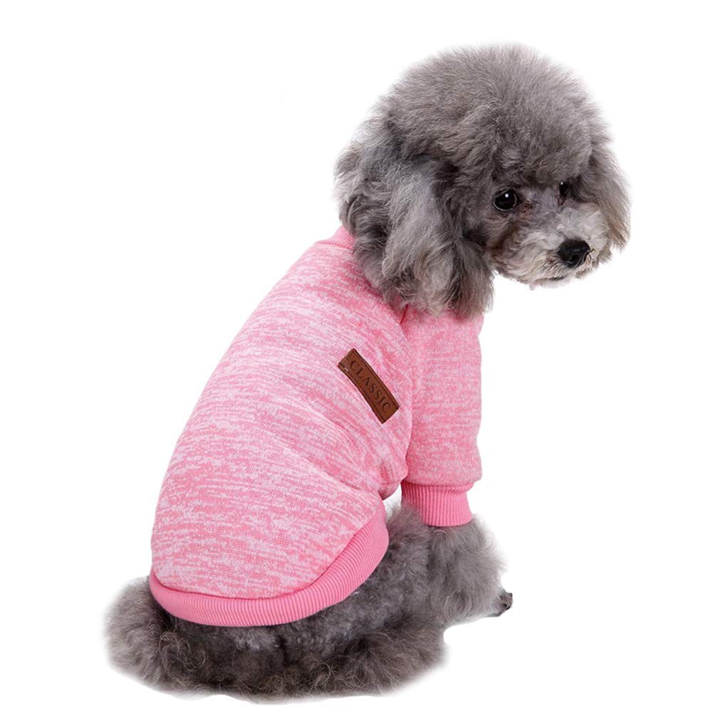 Warm Winter Puppy Sweater - Pink, Small