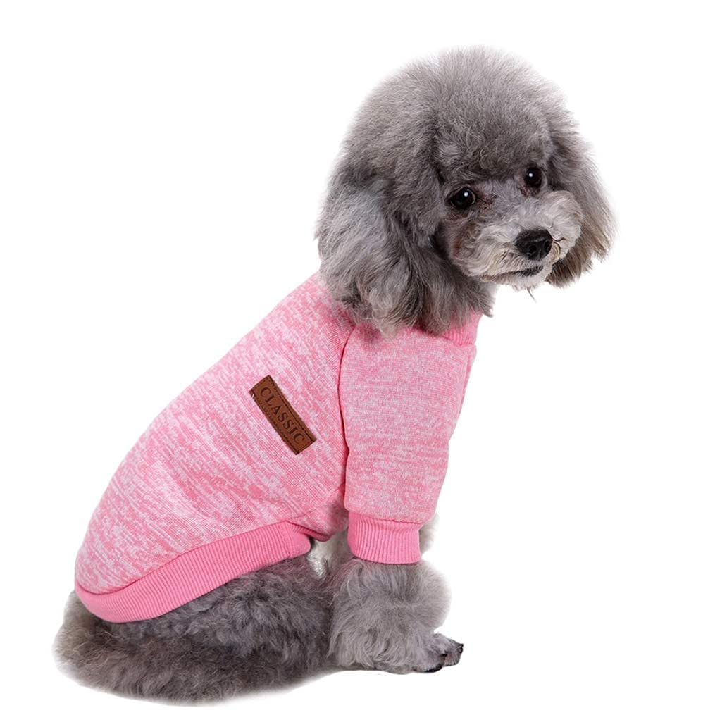Warm Winter Puppy Sweater - Pink, Small