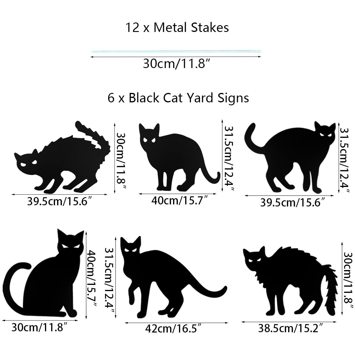 Halloween Cat Yard Signs - 6 Pack