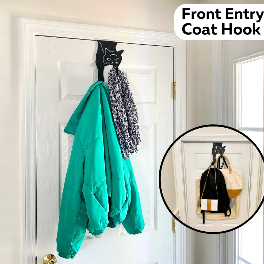 Cat Over The Door Hooks - Black