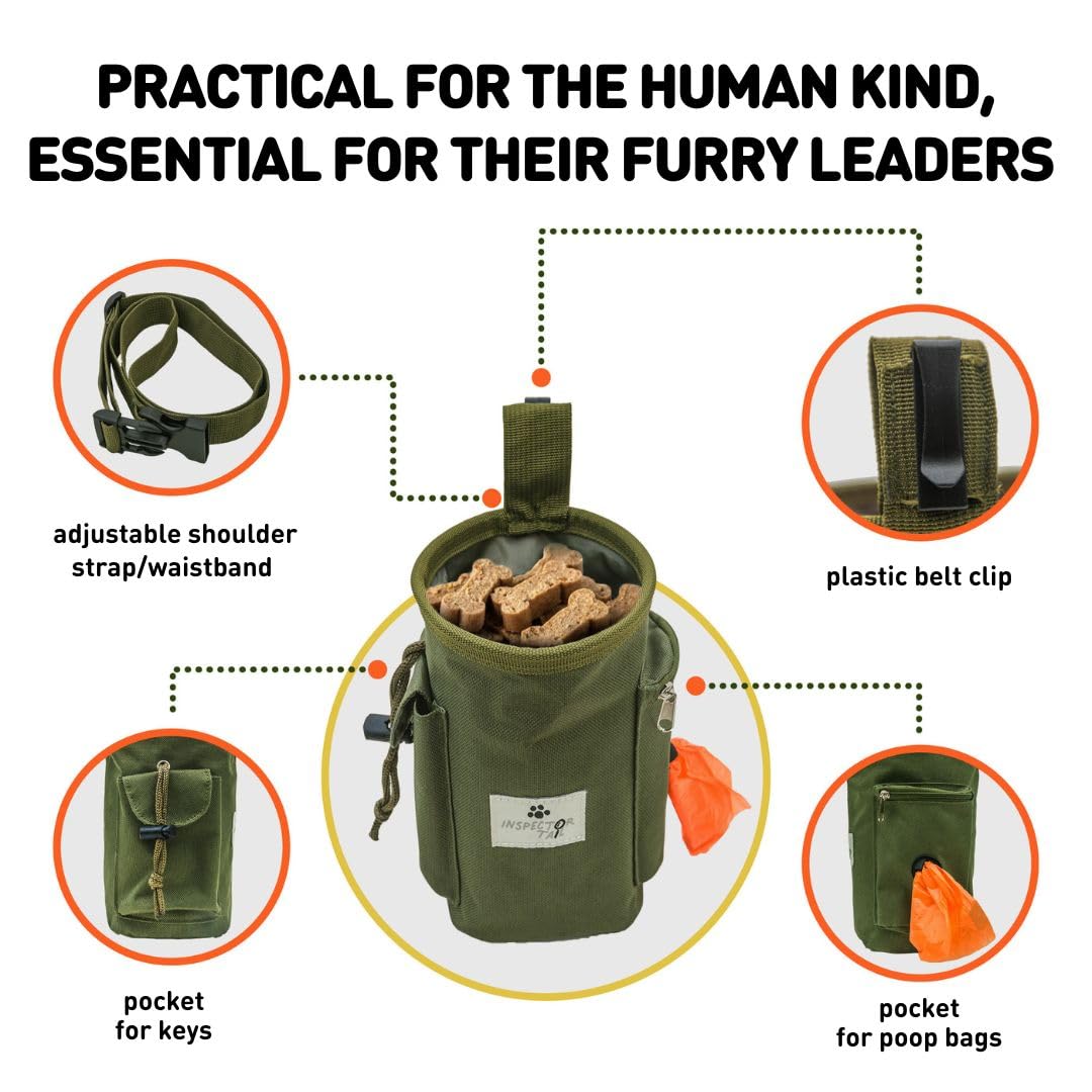 Dog Treat Training Pouch with Poop Bag Dispenser