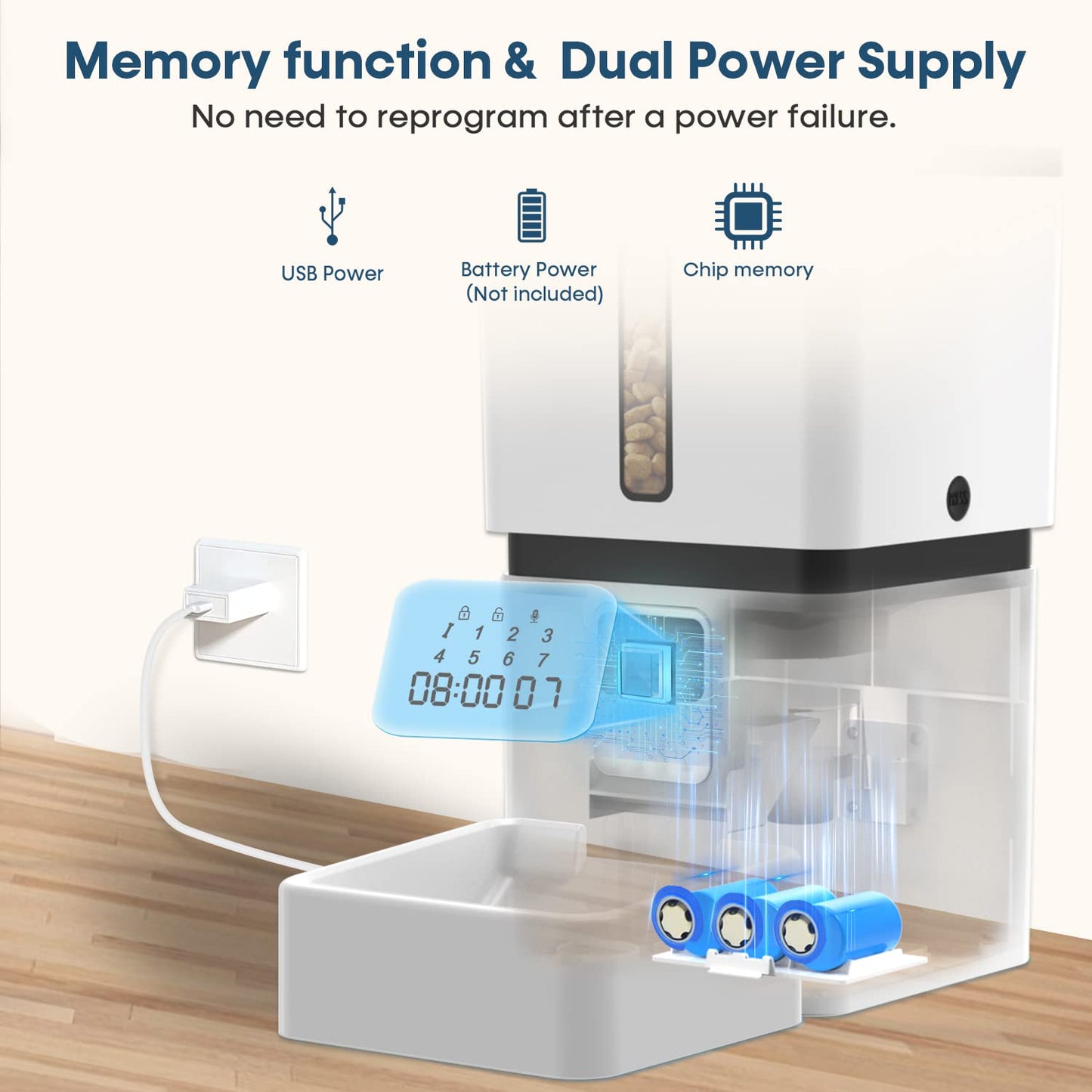Large Automatic Dog Feeder - 8L Capacity