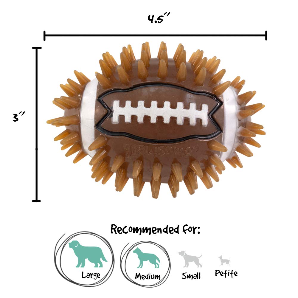 Spiky Squeak & Light Football Dog Toy