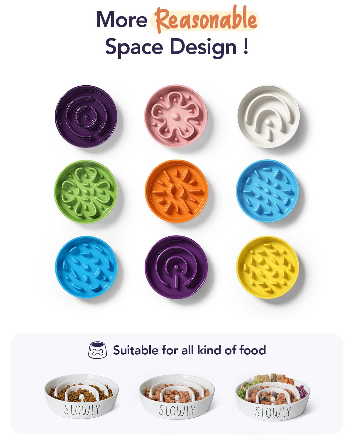 Ceramic Slow Feeder Bowl - Puzzle Maze