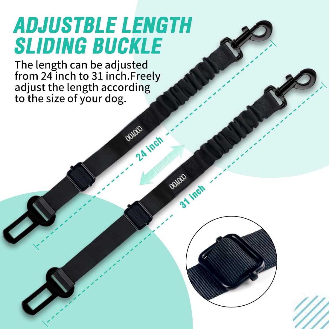 Dog Car Seat Belt - 3 Piece Set