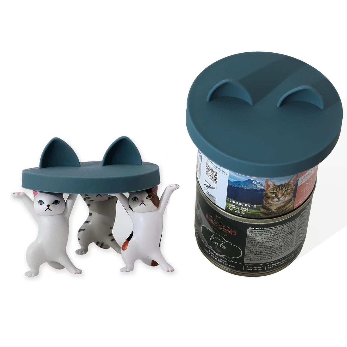 Cat Food Can Lids - 2 Pack, Dark Blue