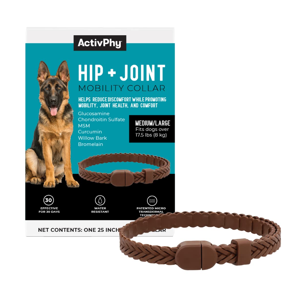 Hip + Joint Mobility Collar for Dogs with Glucosamine, Chondroitin, MSM, and More