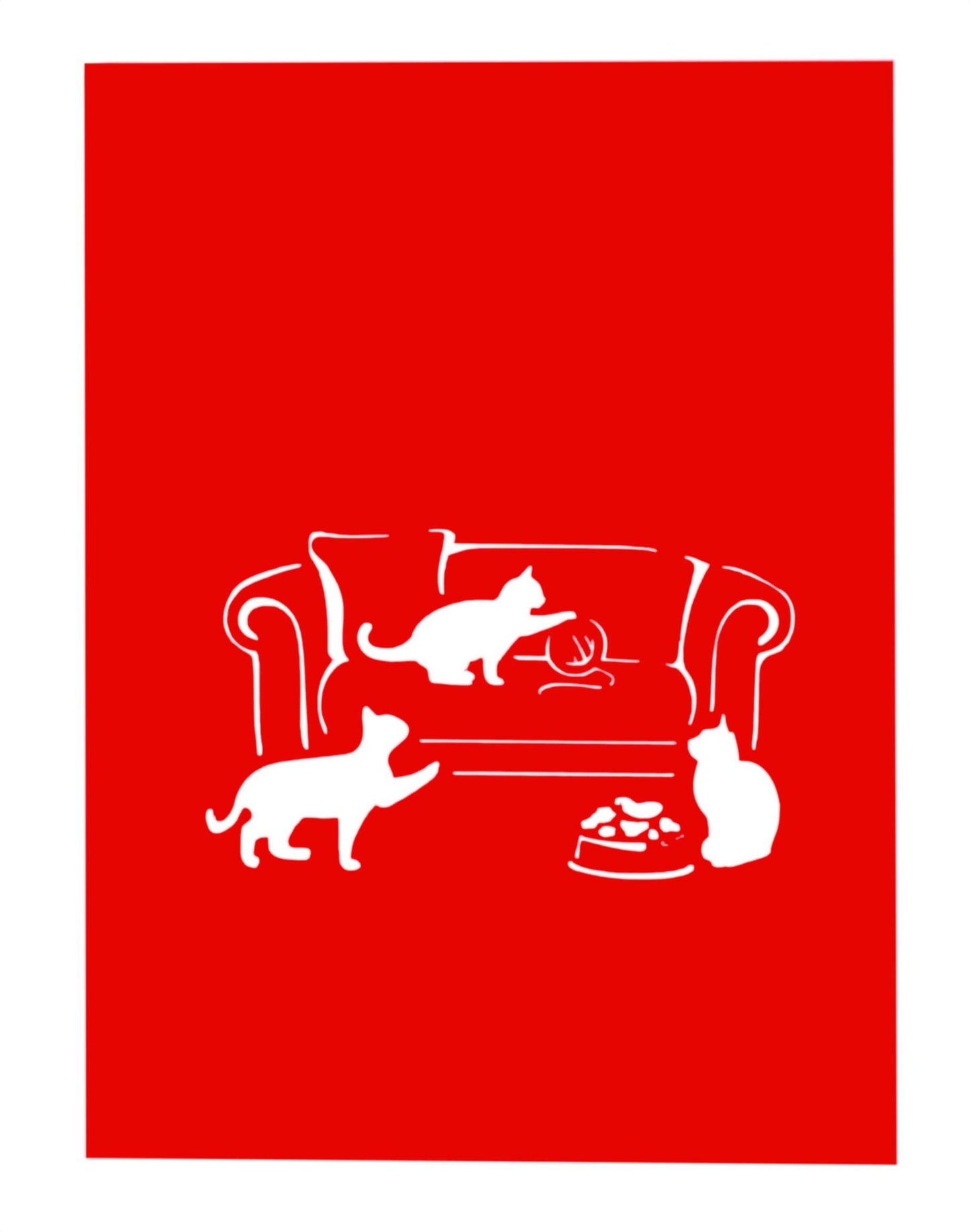Funny Cats 3D Pop Up Greeting Card