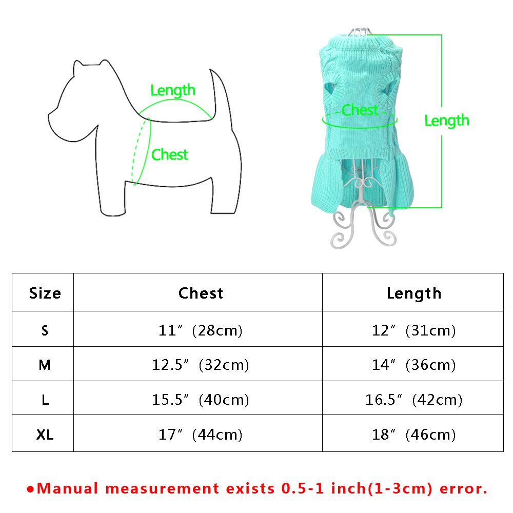 Pretty Puppy Sweater Dress - Blue (S)