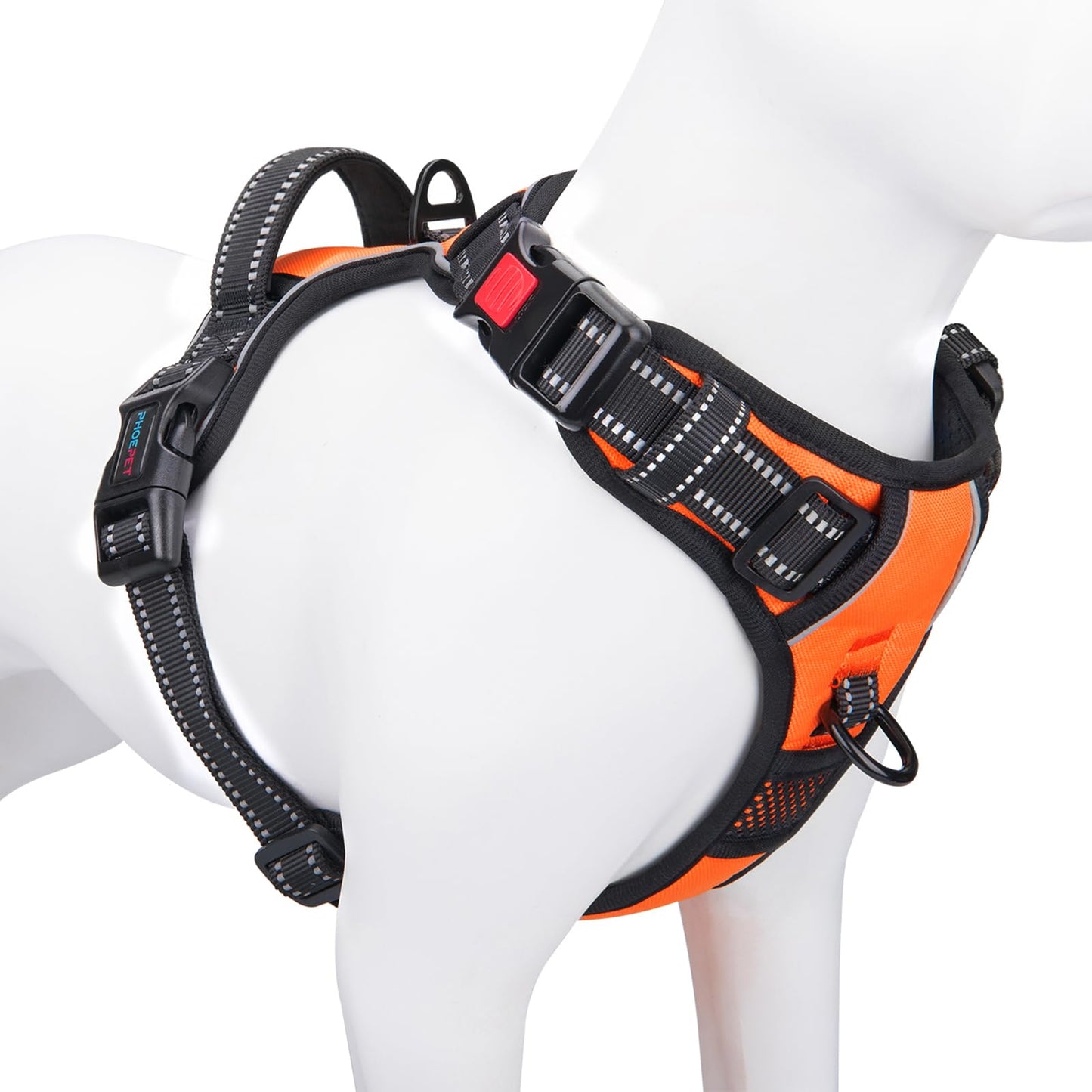 No Pull Dog Harness - Reflective, Medium, Orange