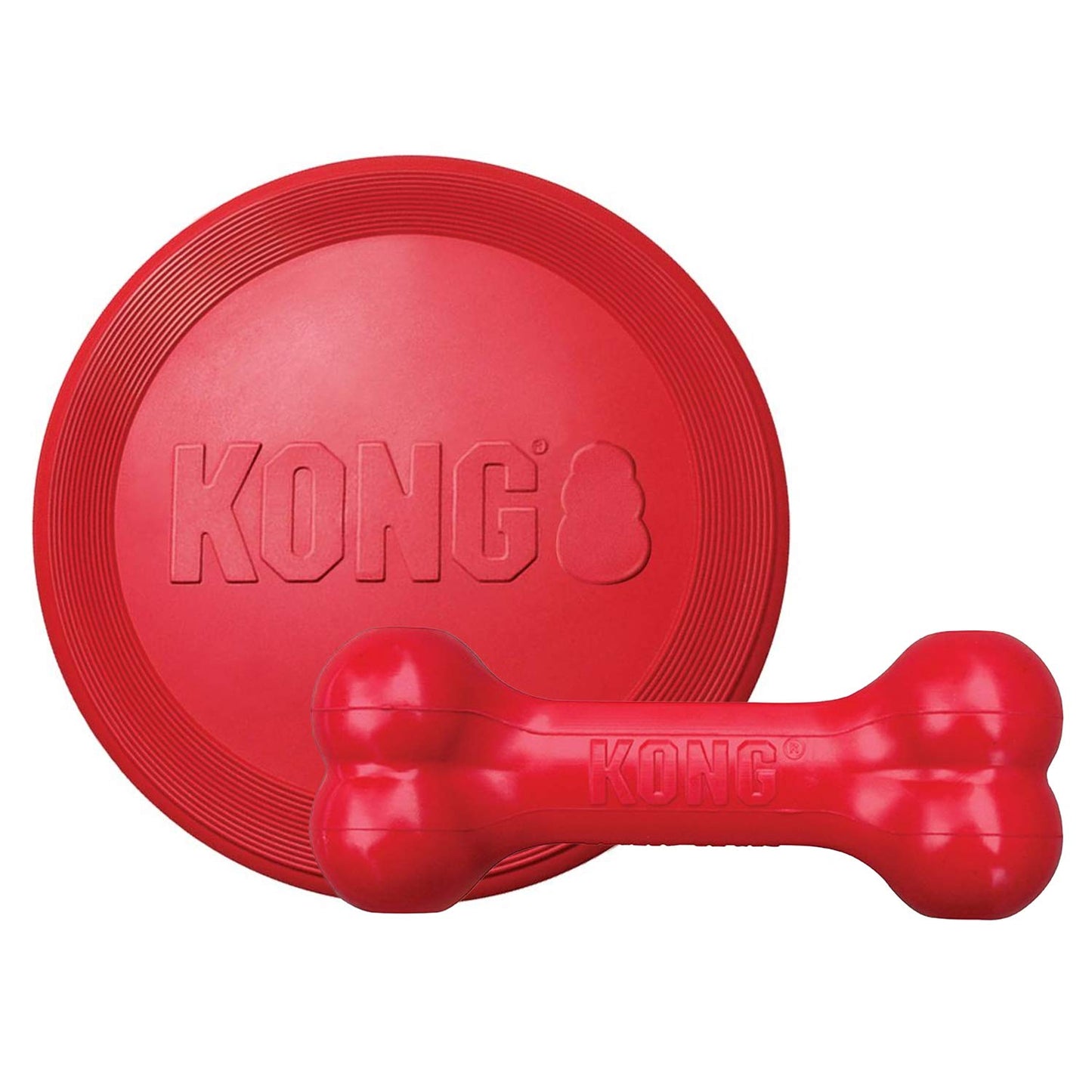 Durable Rubber Chew Bone and Flyer - Large Dogs