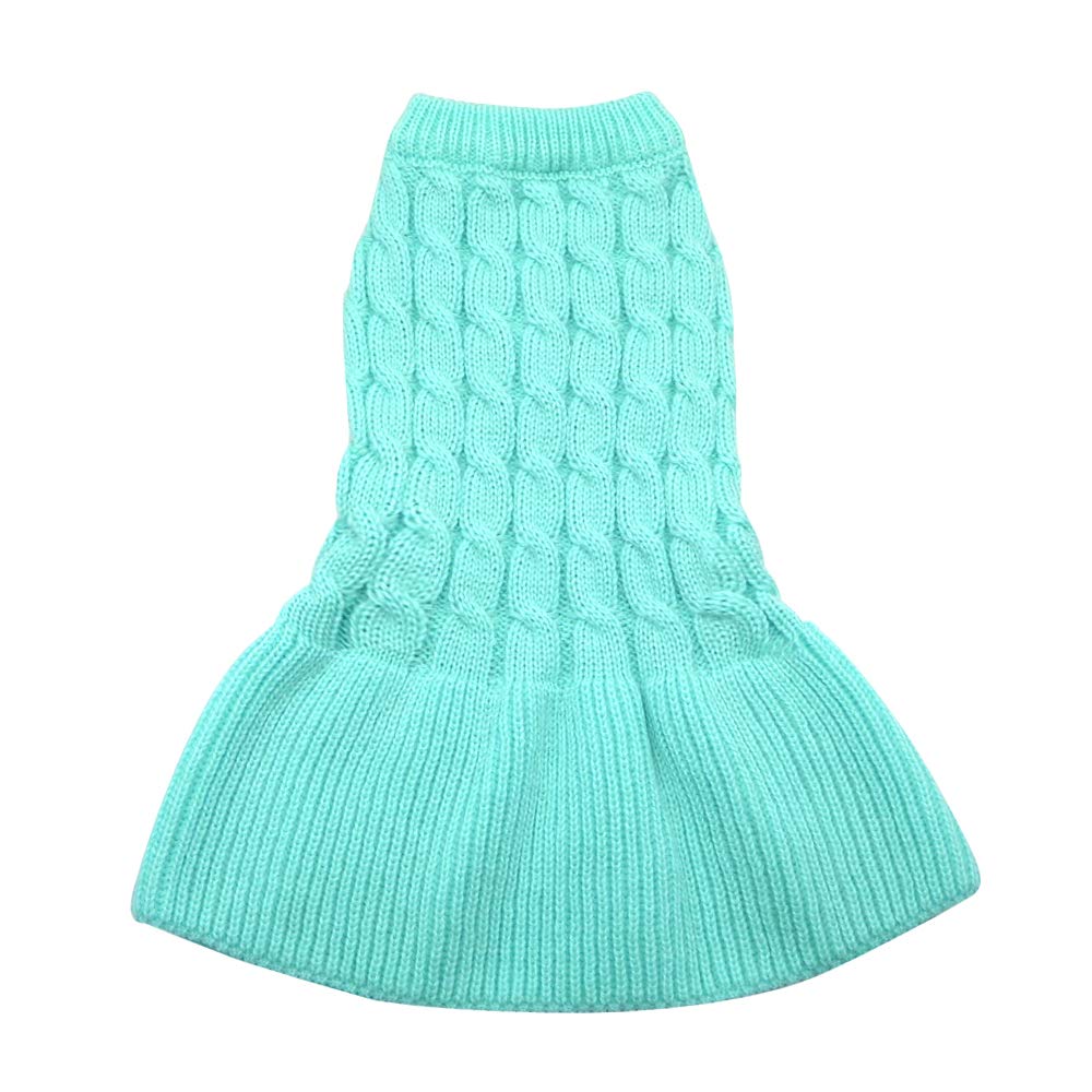 Pretty Puppy Sweater Dress - Blue (S)