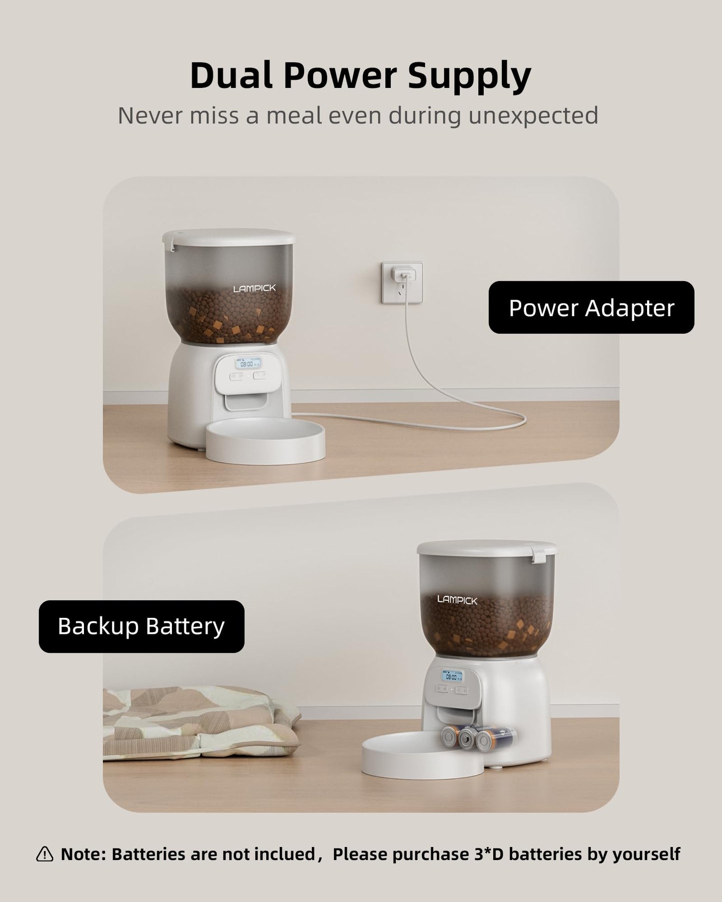 Automatic Cat Feeder - 4L, 6 Meals Per Day