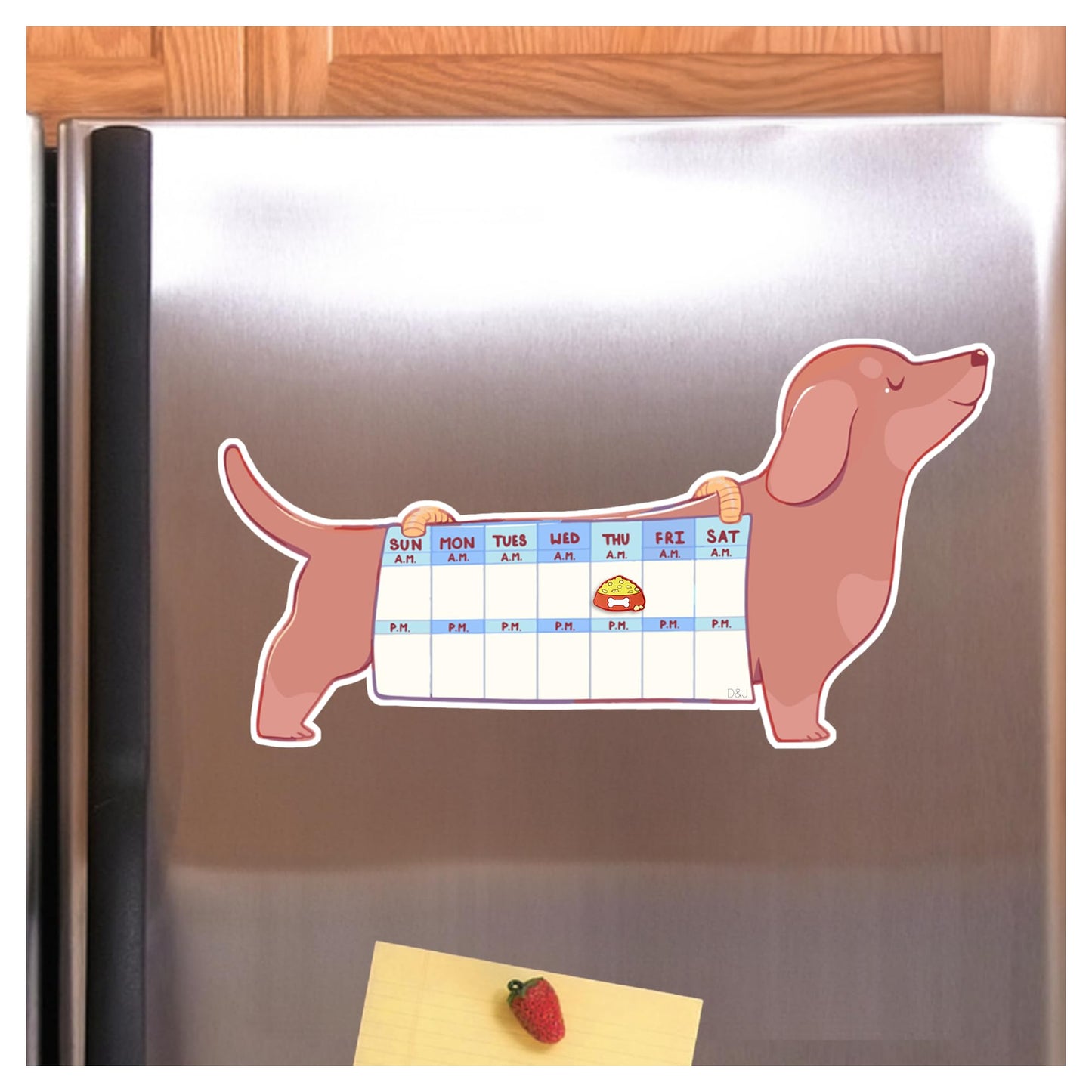 Dog Feeding Reminder Magnet - AM/PM Chart