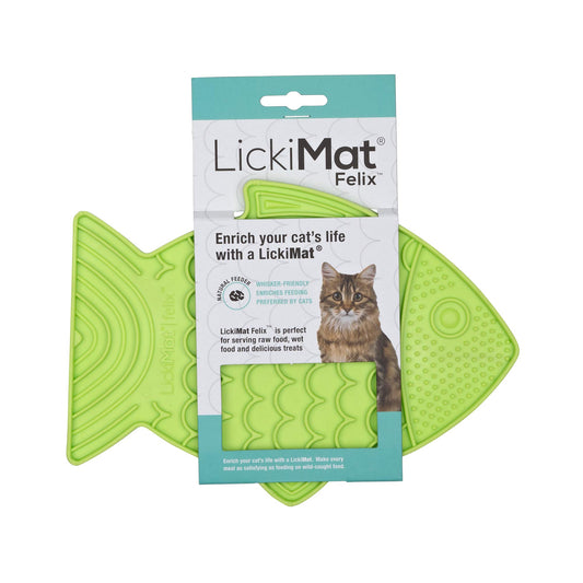 Fish-Shaped Cat Slow Feeder Mat - Green