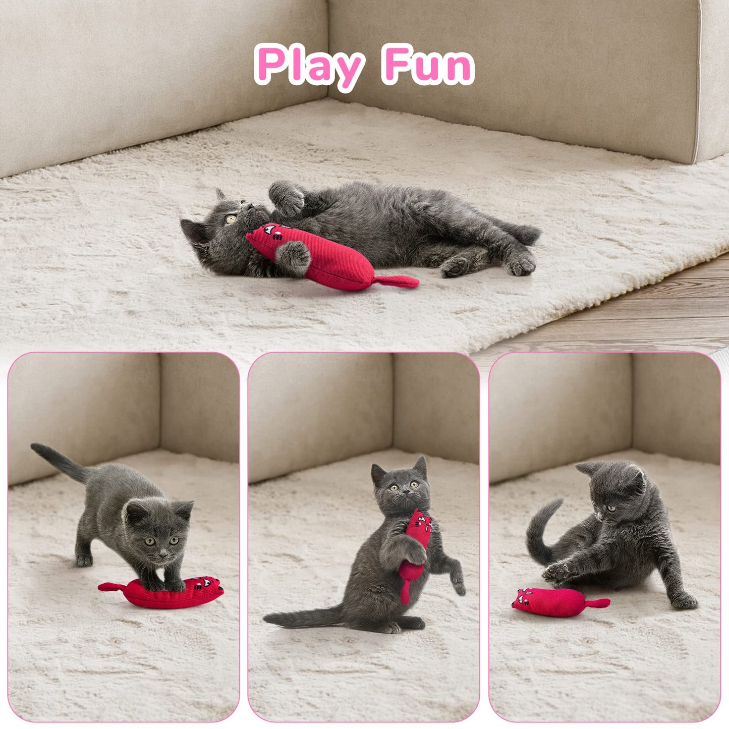 Catnip Filled Cat Teething Toys - 5 Pack