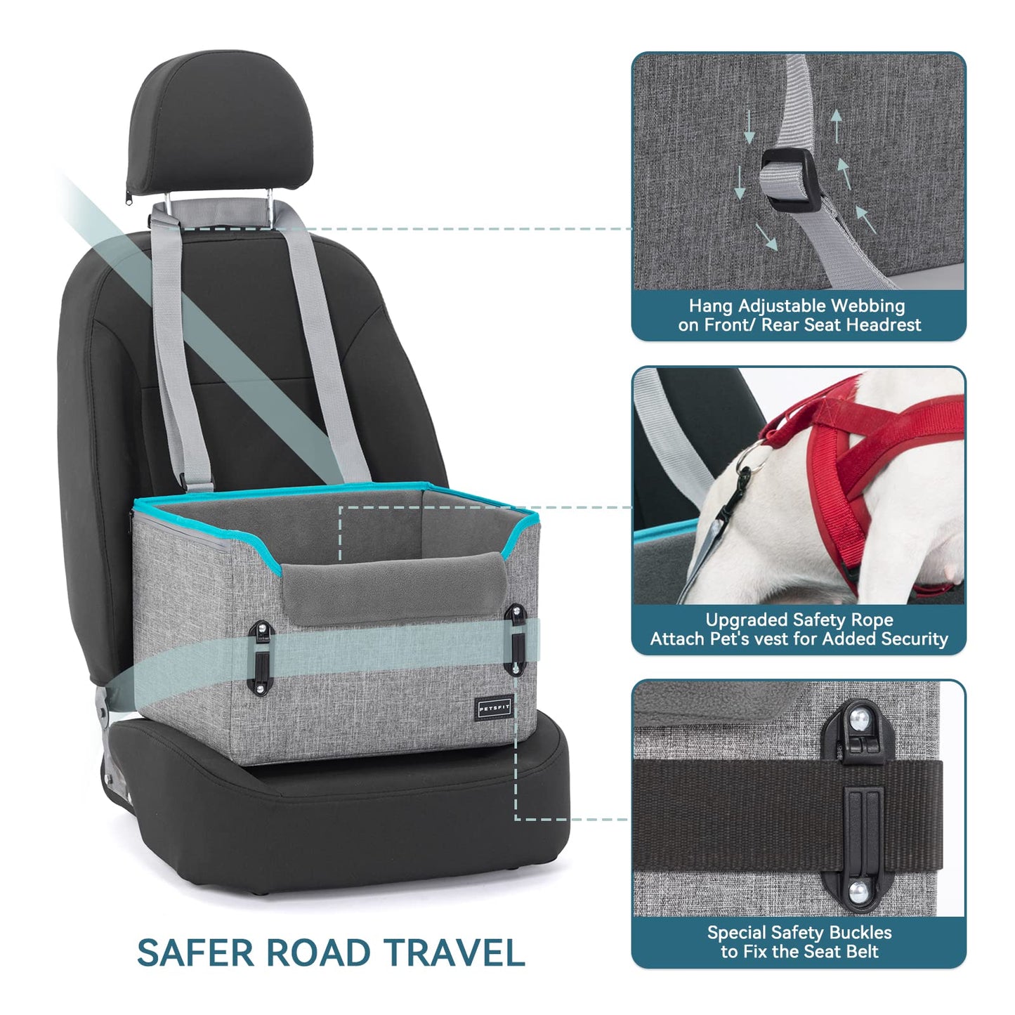 Small Dog Car Seat - Grey