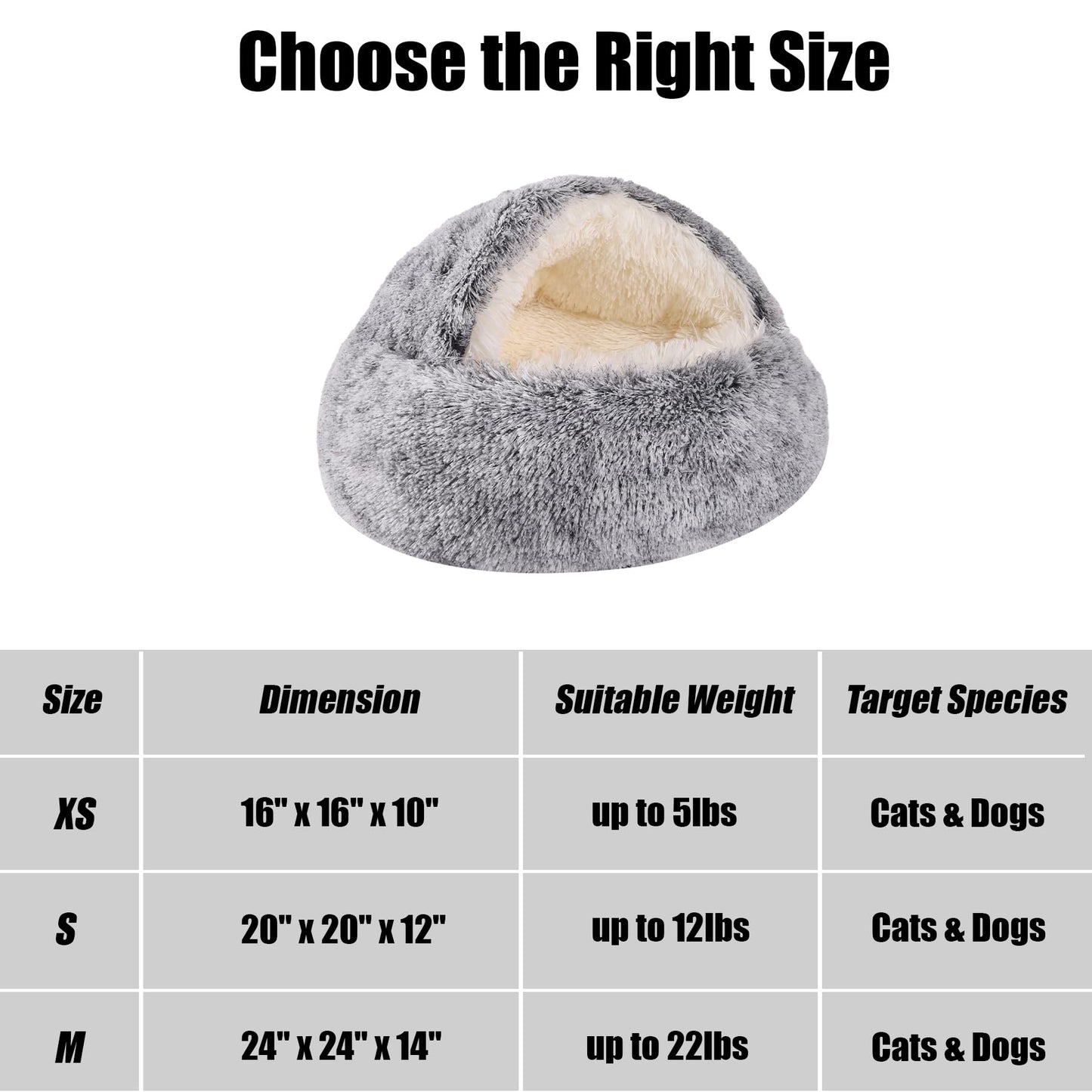 HYQ 2-in-1 Plush Pet Bed