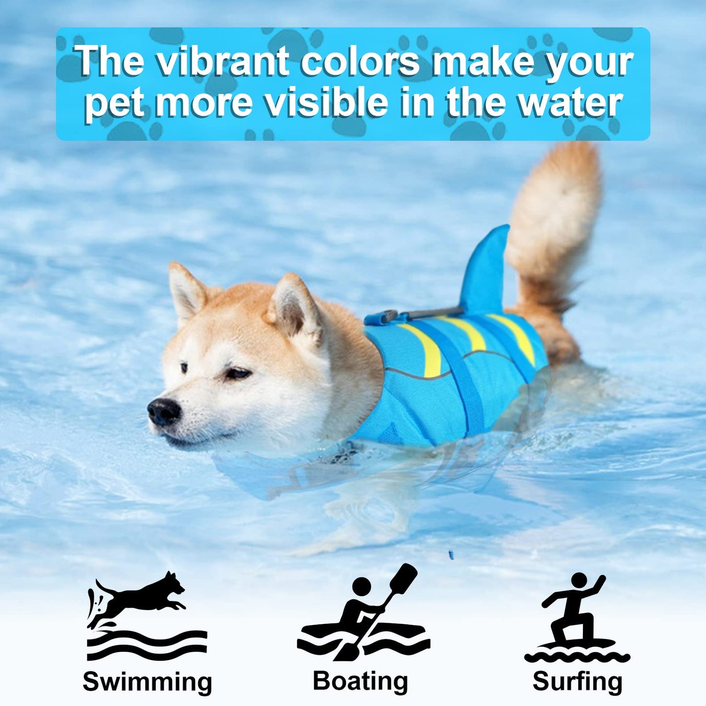 Shark Dog Life Jacket - Adjustable Vest