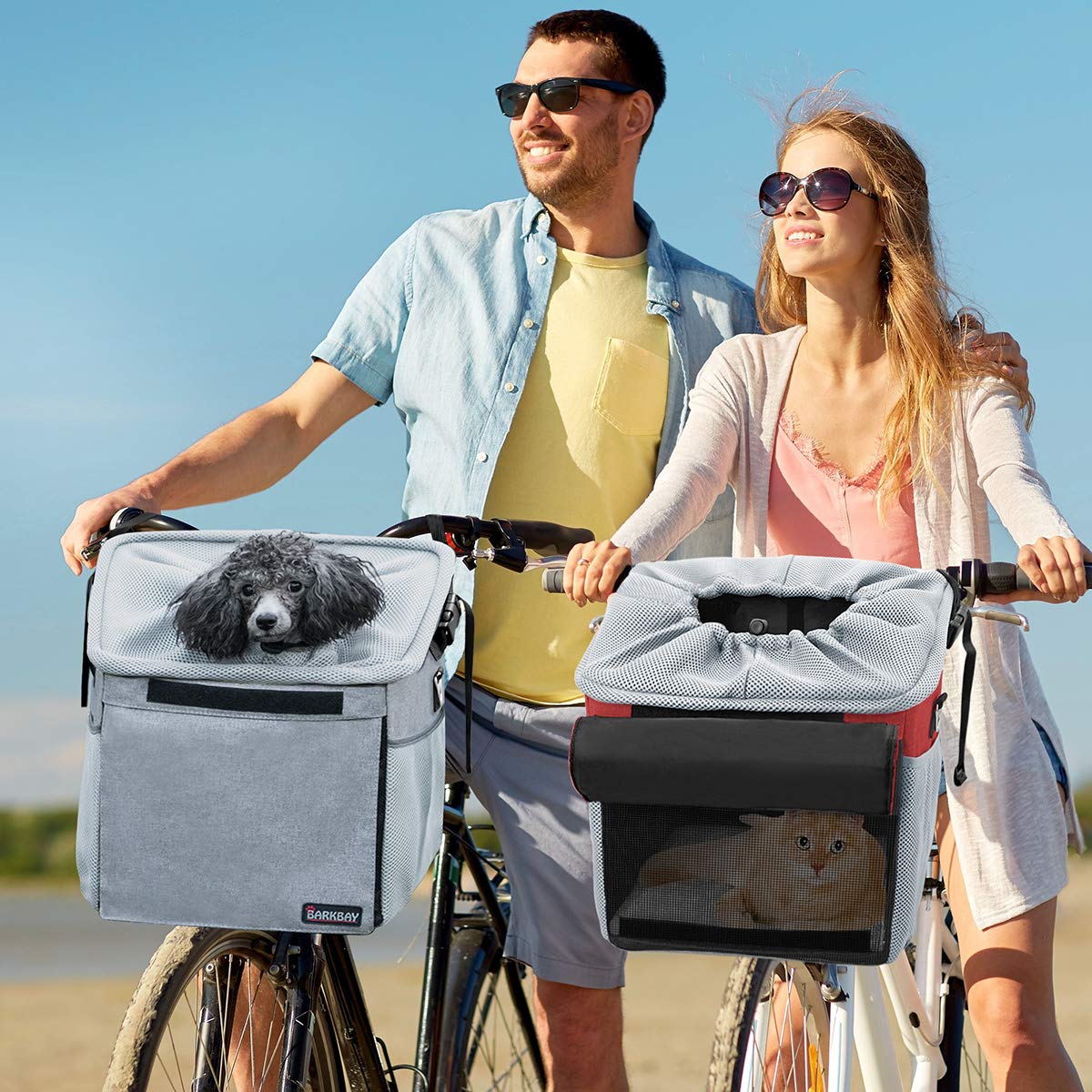 Pet Carrier Bicycle Basket - Grey