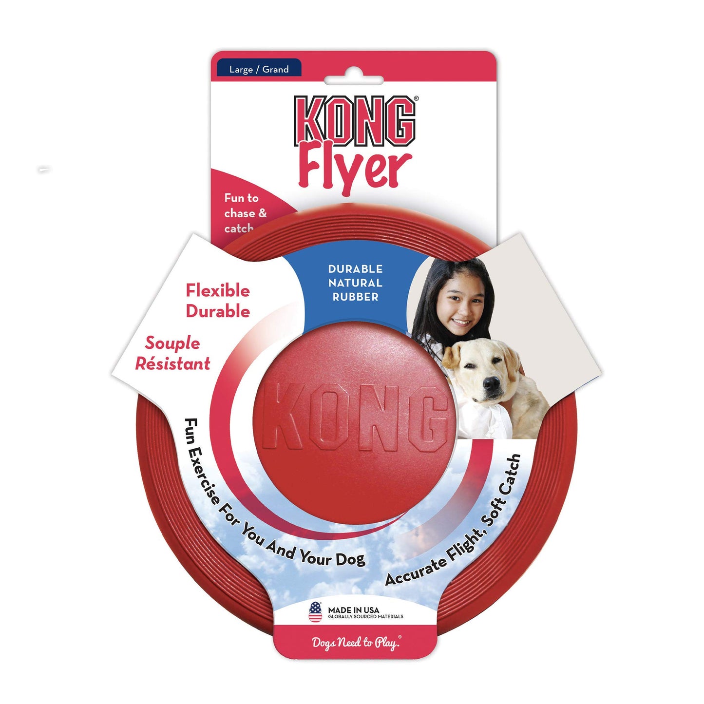 Durable Rubber Chew Bone and Flyer - Large Dogs