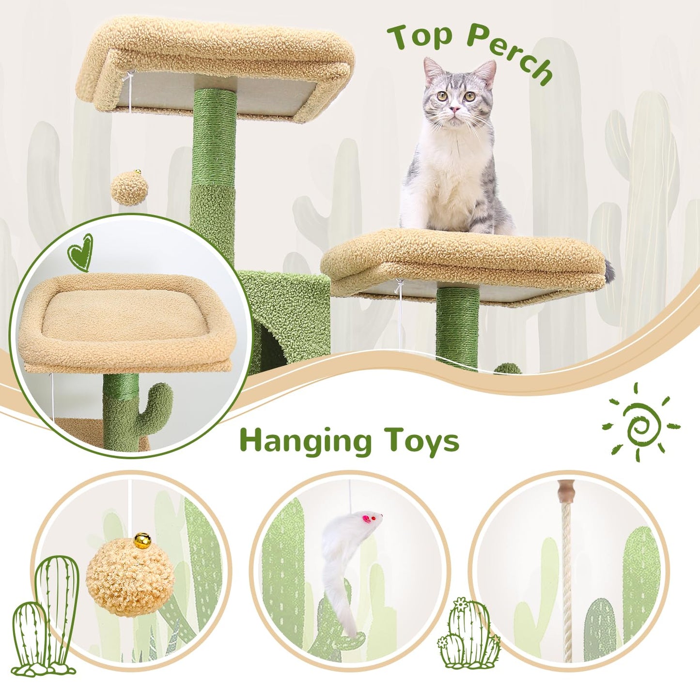 76-inch Cactus Cat Tree