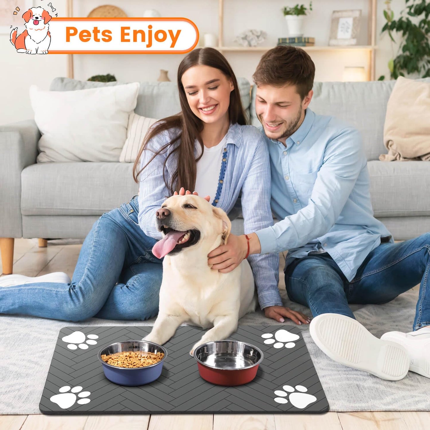 Pet Feeding Mat - Absorbent, Waterproof