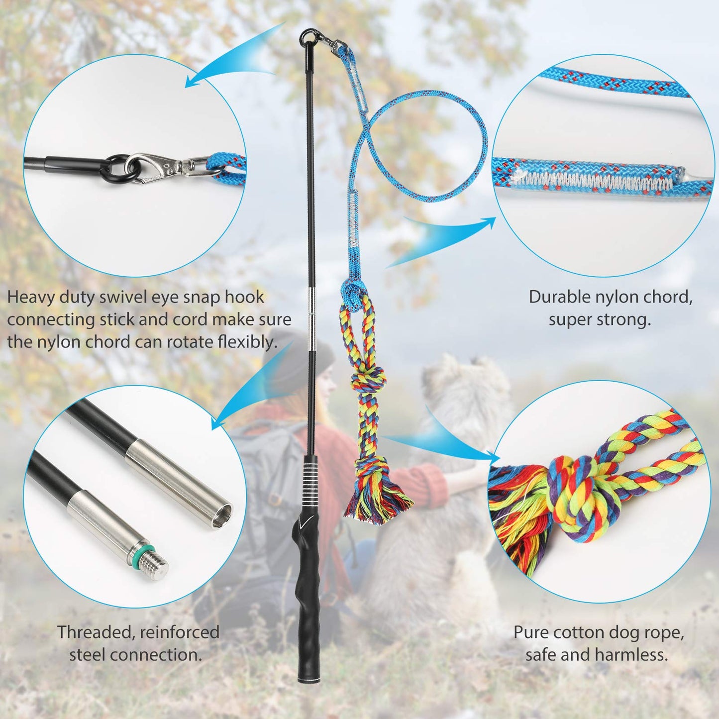 Flirt Pole Dog Toy - Interactive Exercise