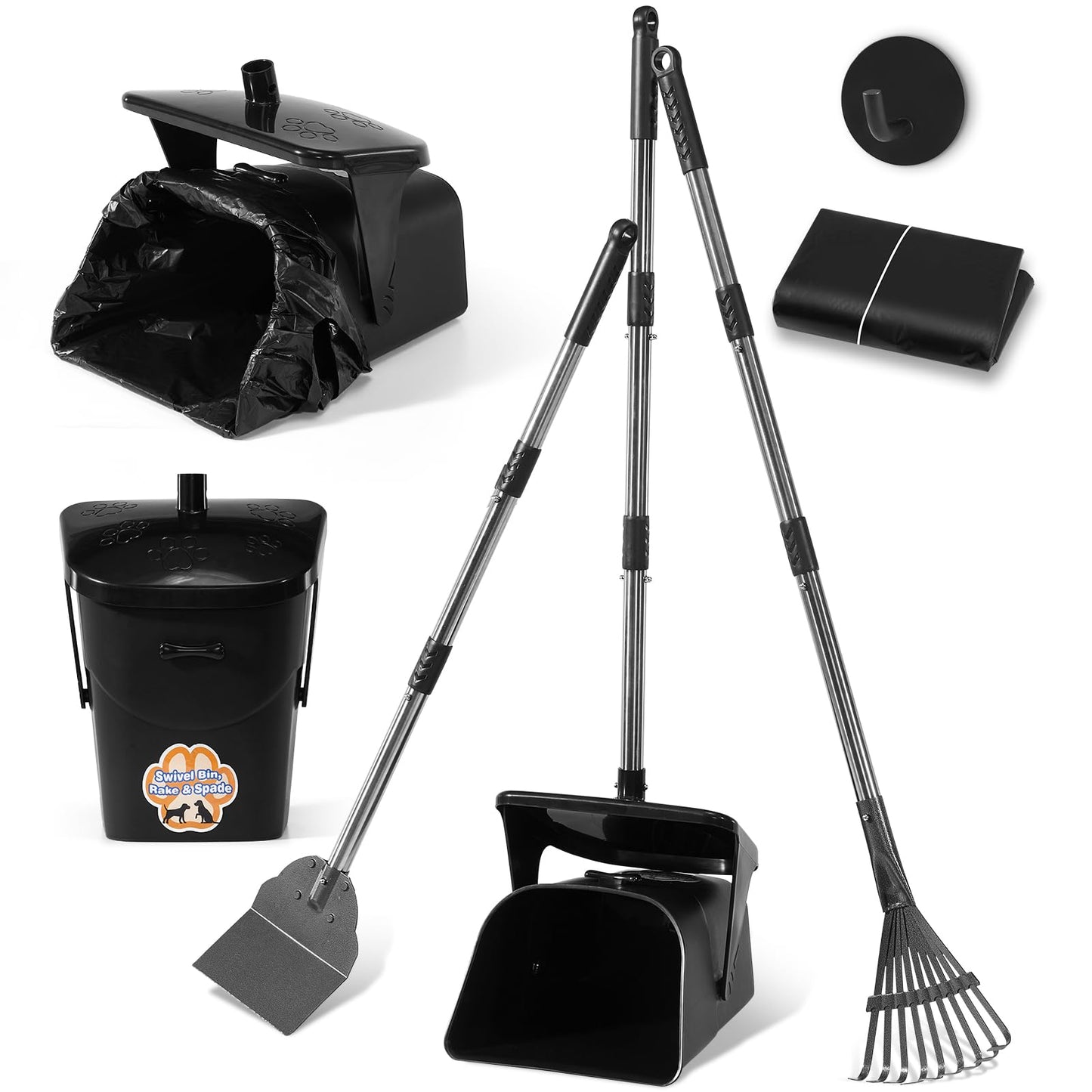 Ulugt Durable Stainless Steel Dog Pooper Scooper Set