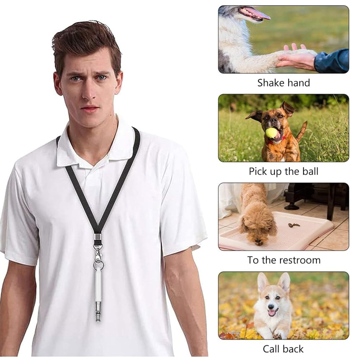 White Silent Dog Whistle