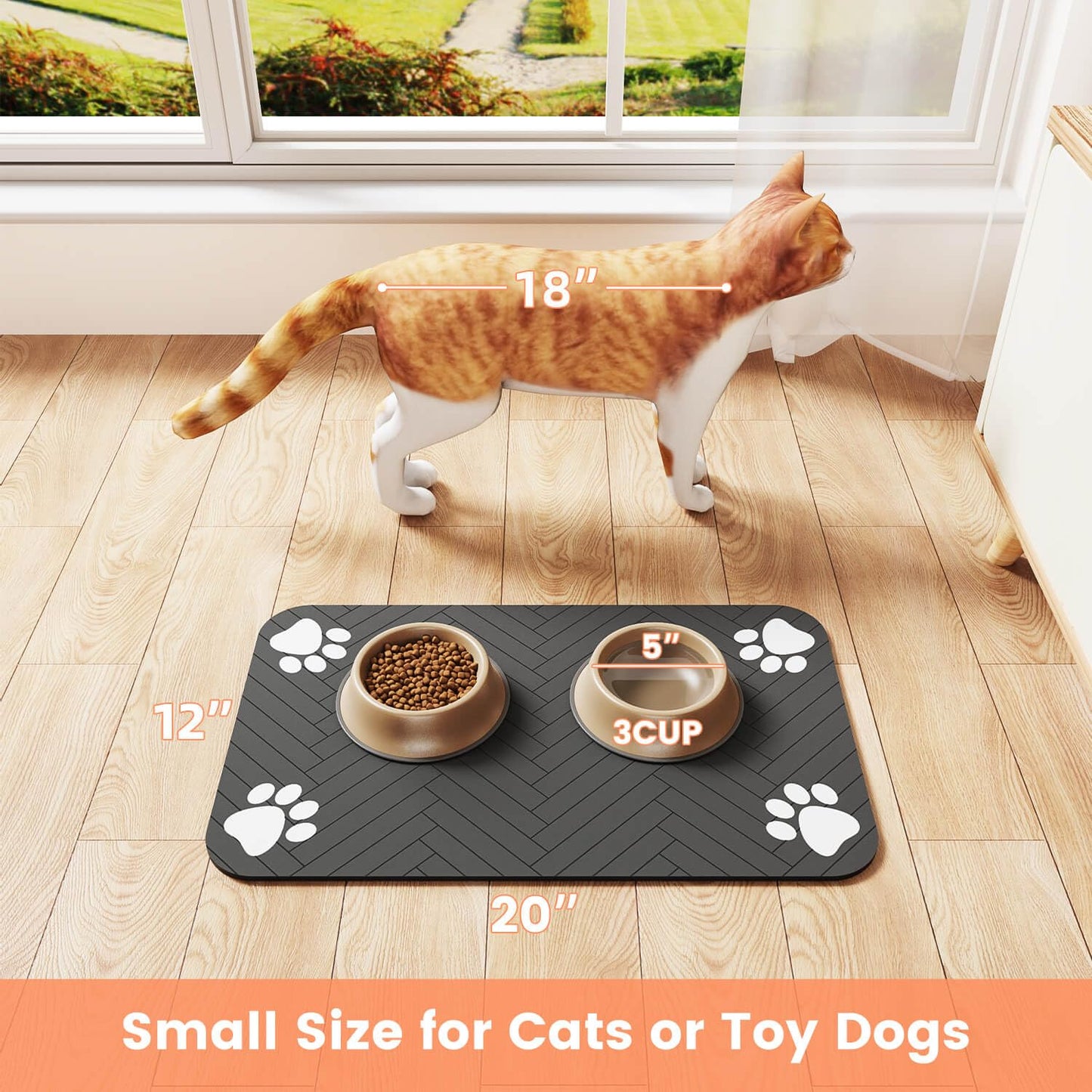 Pet Feeding Mat - Absorbent, Waterproof