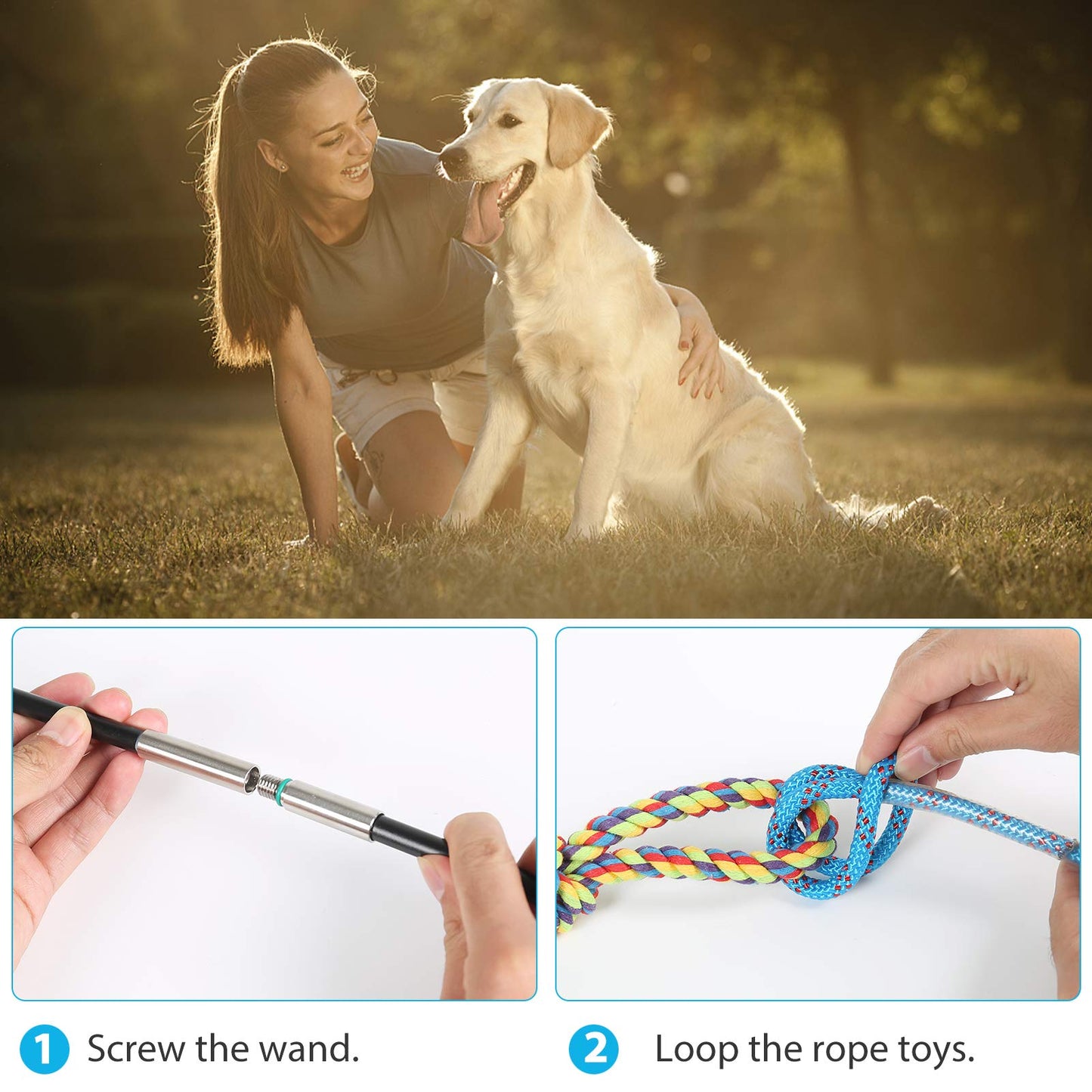 Flirt Pole Dog Toy - Interactive Exercise