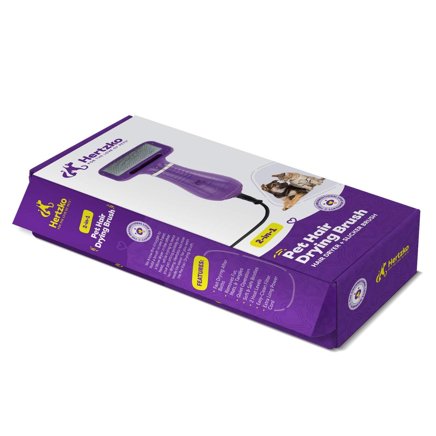 Pet Hair Brush and Hair Dryer Combo