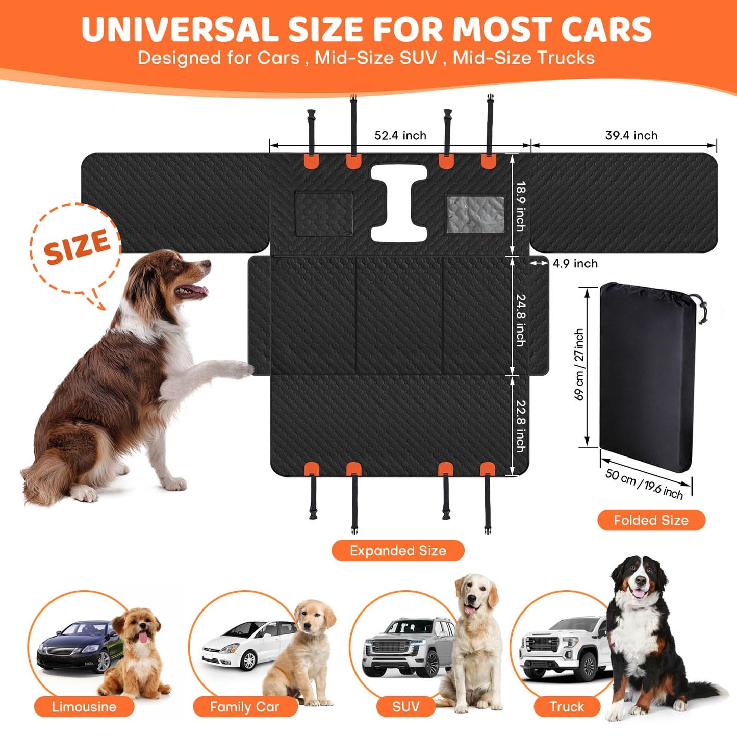 Back Seat Extender for Dogs - Waterproof