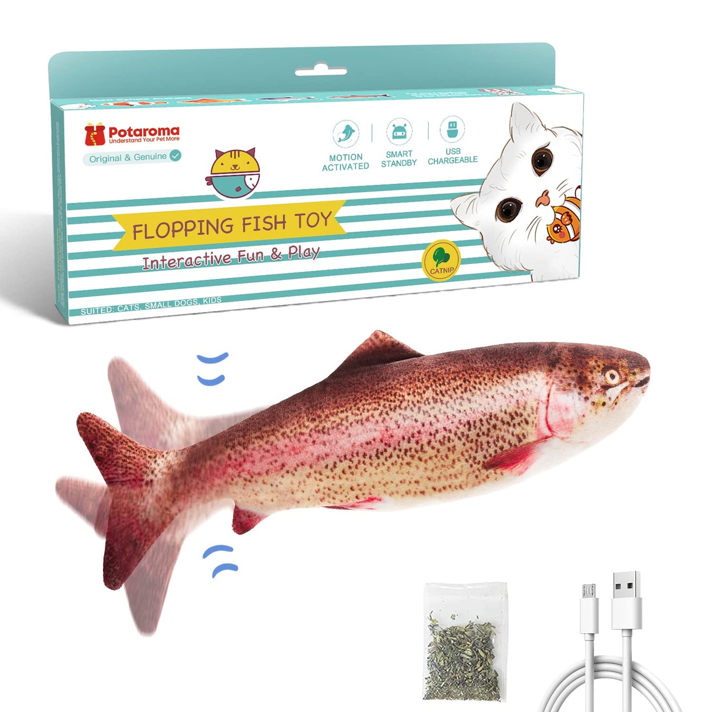 Electric Flopping Fish Cat Toy - 10.5"