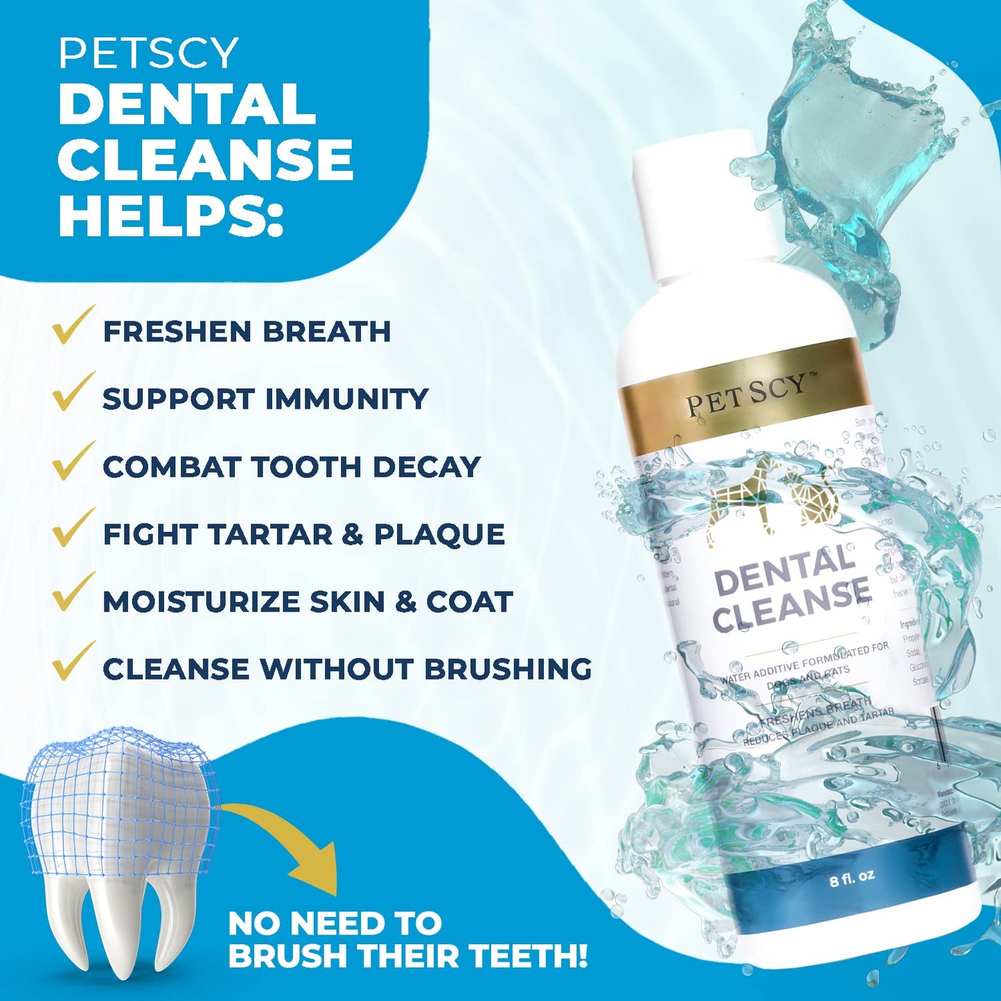 Dental Cleanse for Cats & Dogs - 8 Oz