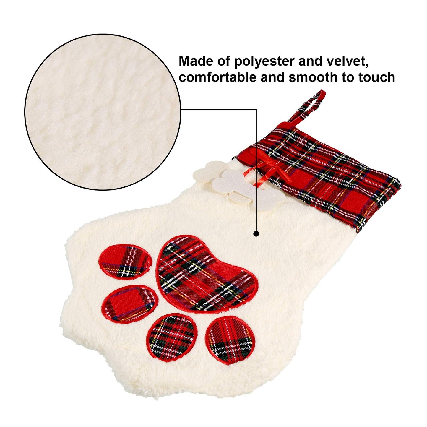 Buffalo Plaid Pet Christmas Stockings - 2 Pack