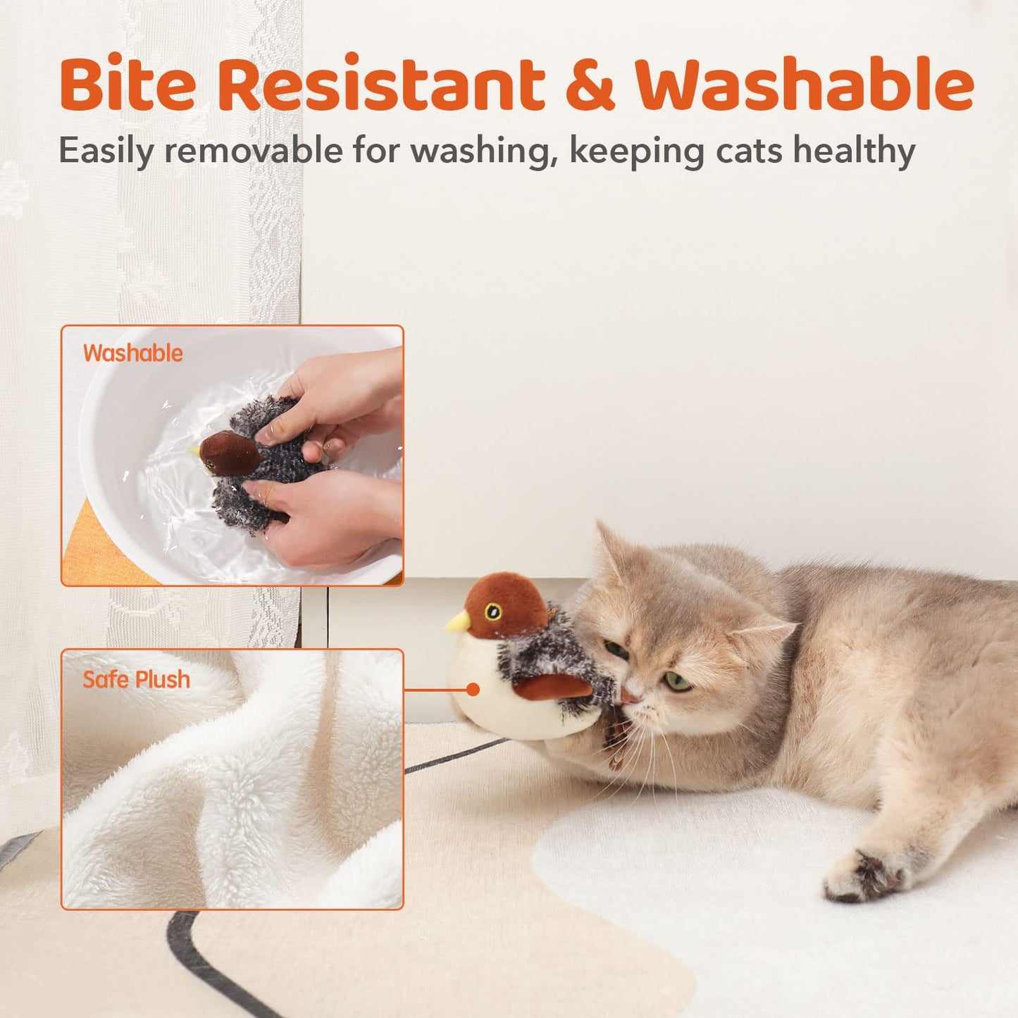 Rechargeable Flapping Bird Cat Toy - 4"